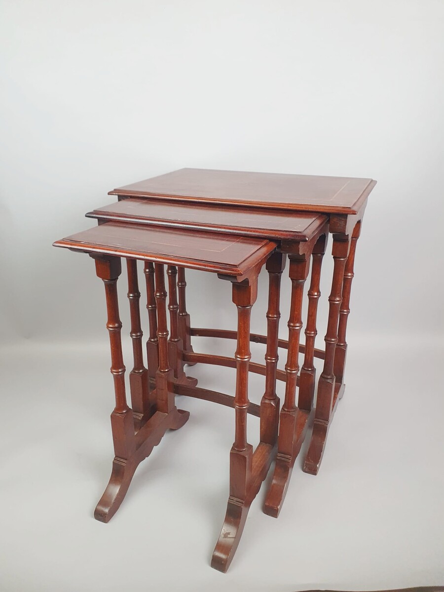 3 fruitwood nesting tables