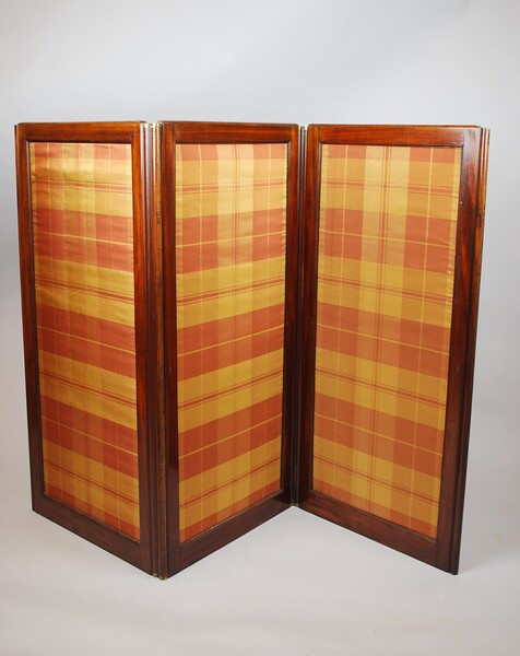 3 leaf screen in solid mahogany