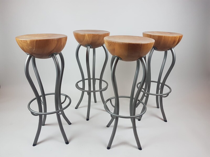 4 bar stools, circa 1980 Price per piece