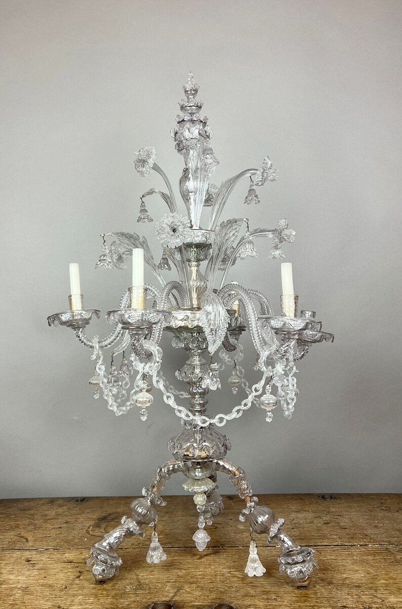 6-arm candelabra in Murano glass, 19th century
