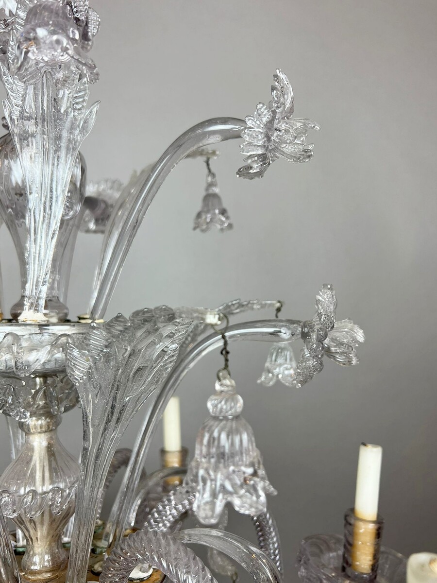 6-arm candelabra in Murano glass, 19th century