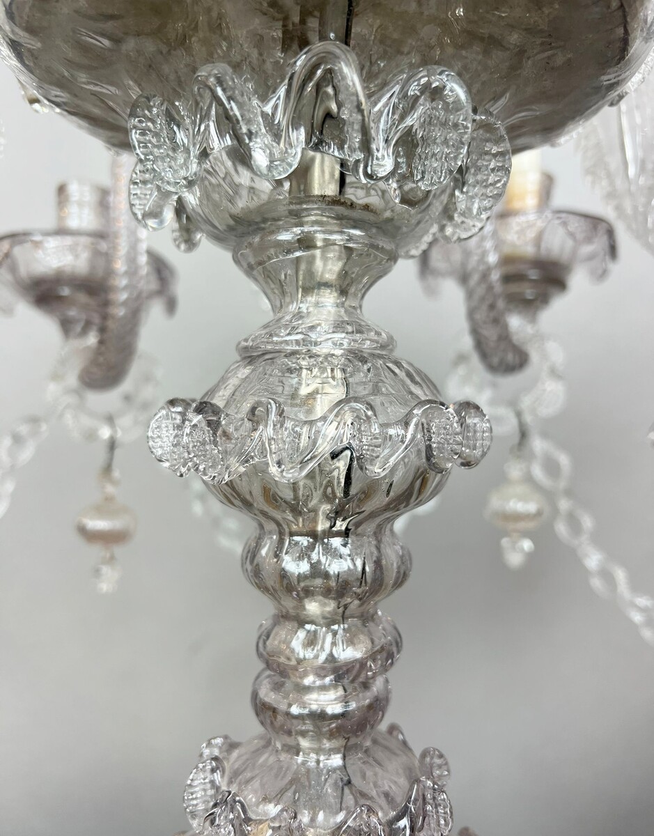 6-arm candelabra in Murano glass, 19th century