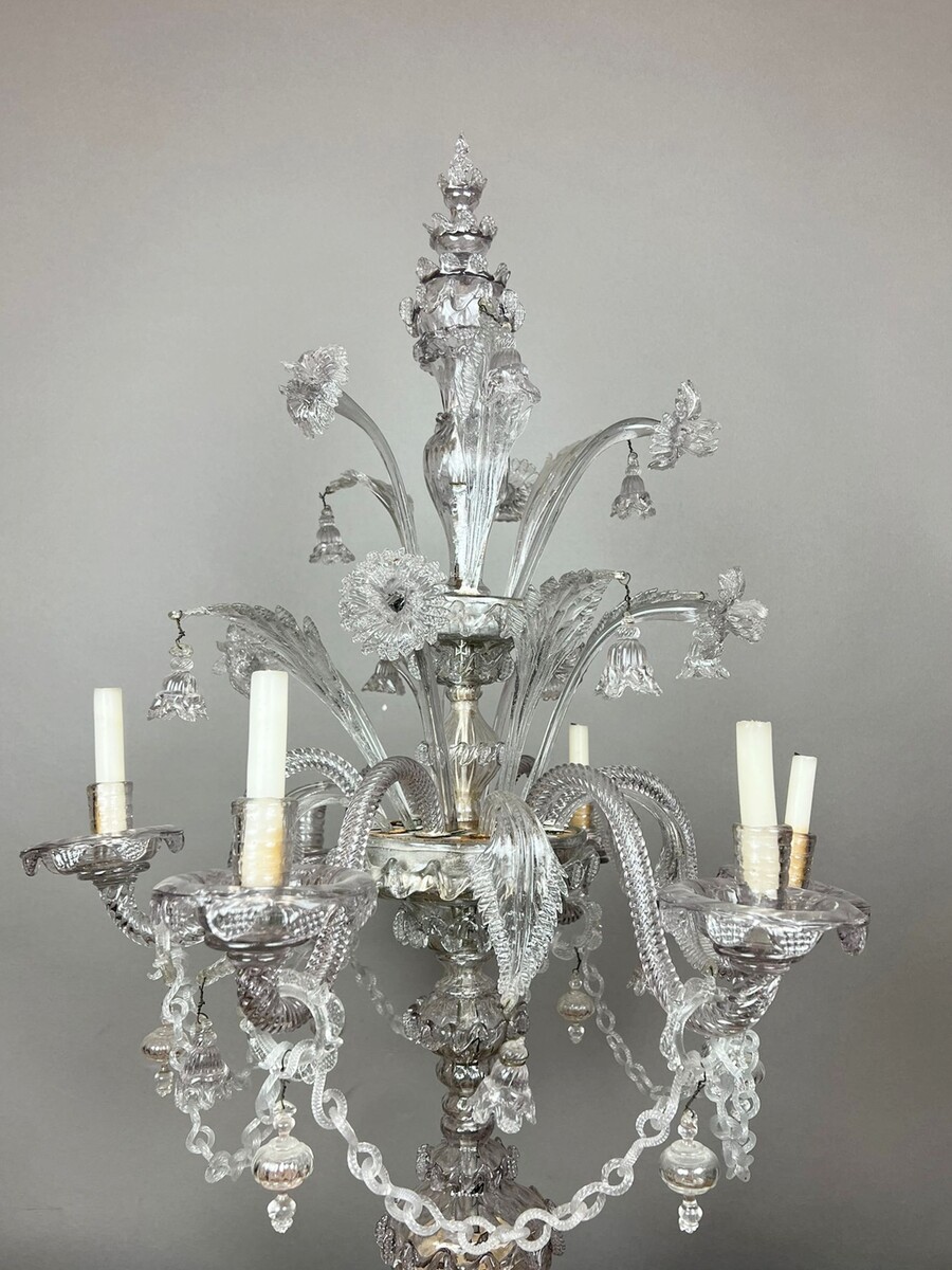 6-arm candelabra in Murano glass, 20th century