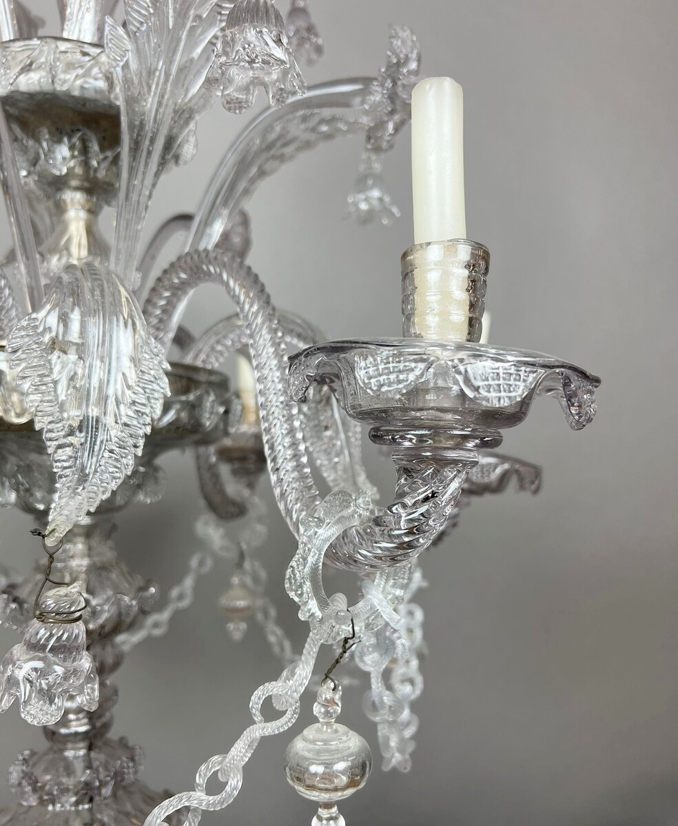 6-arm candelabra in Murano glass, 20th century