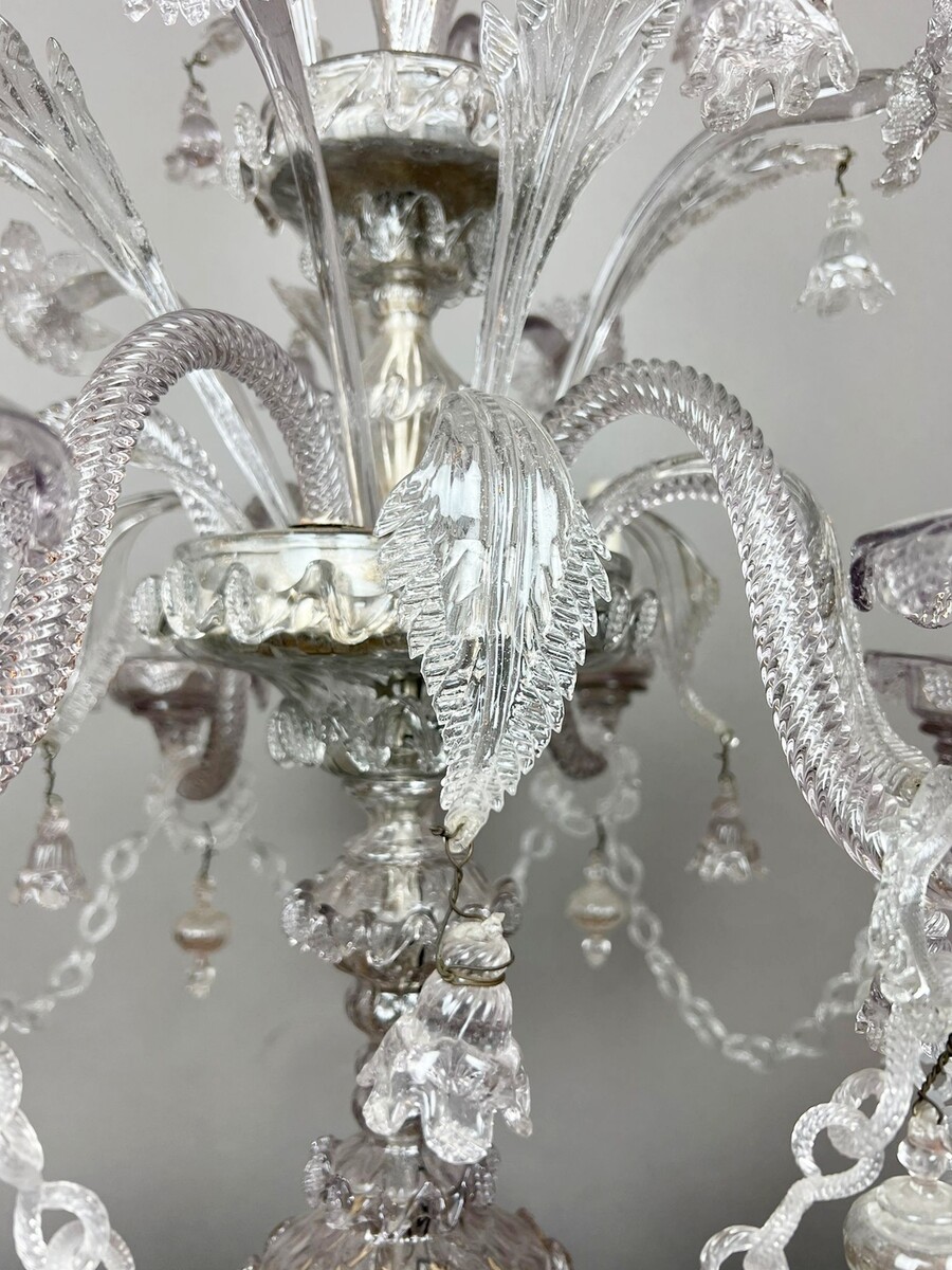 6-arm candelabra in Murano glass, 20th century