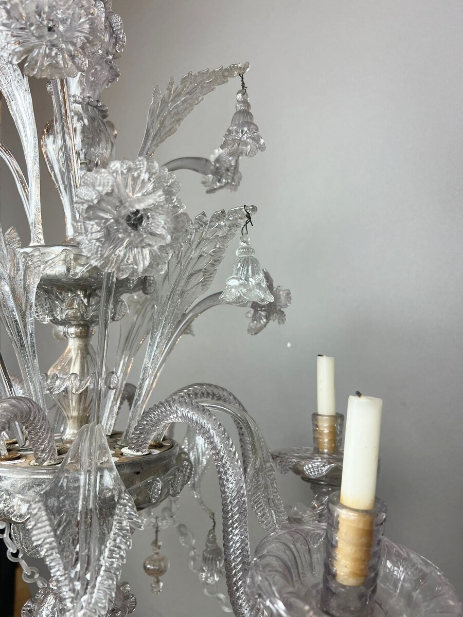 6-arm candelabra in Murano glass, 20th century