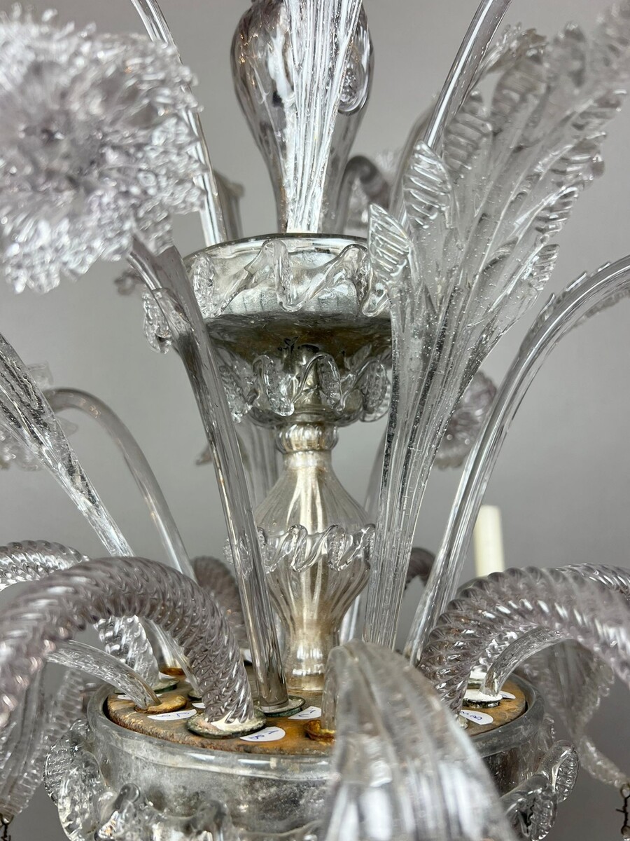 6-arm candelabra in Murano glass, 20th century
