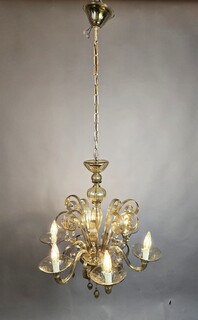 6-arm Murano glass chandelier
