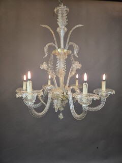 6-light Murano glass chandelier