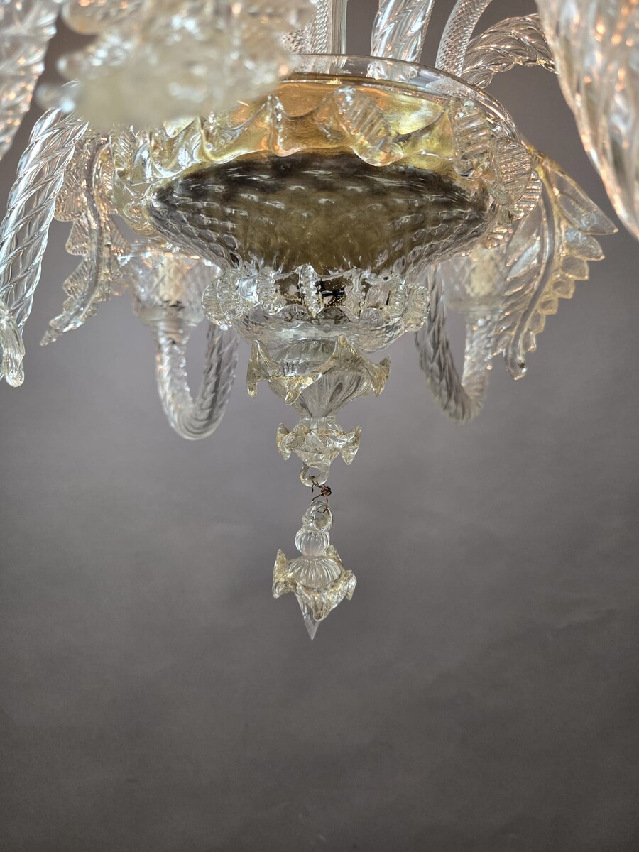 6-light Murano glass chandelier