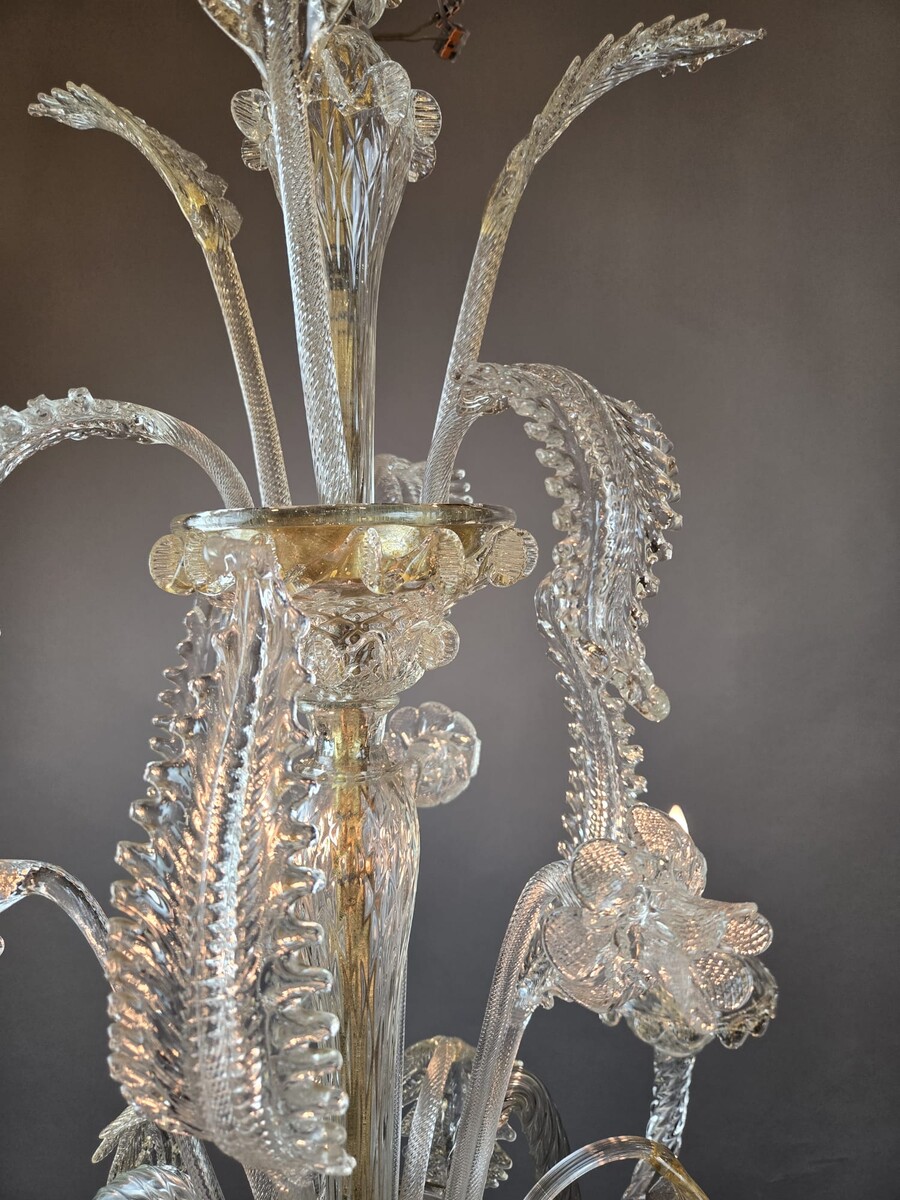 6-light Murano glass chandelier