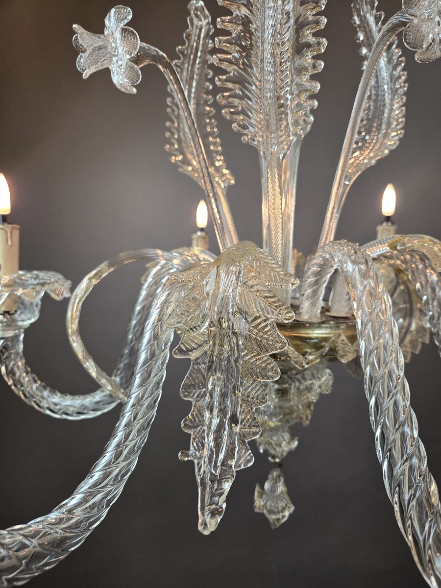 6-light Murano glass chandelier