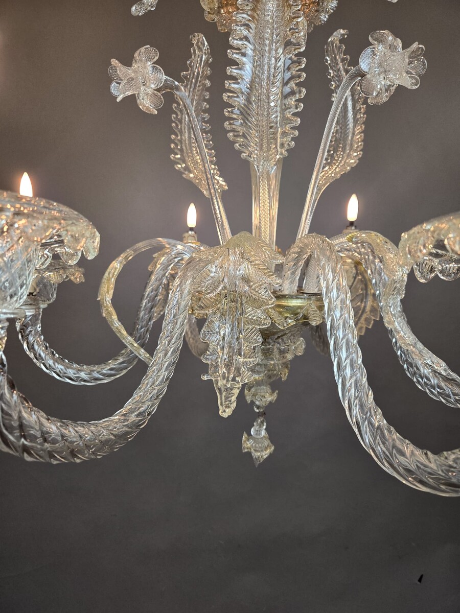 6-light Murano glass chandelier