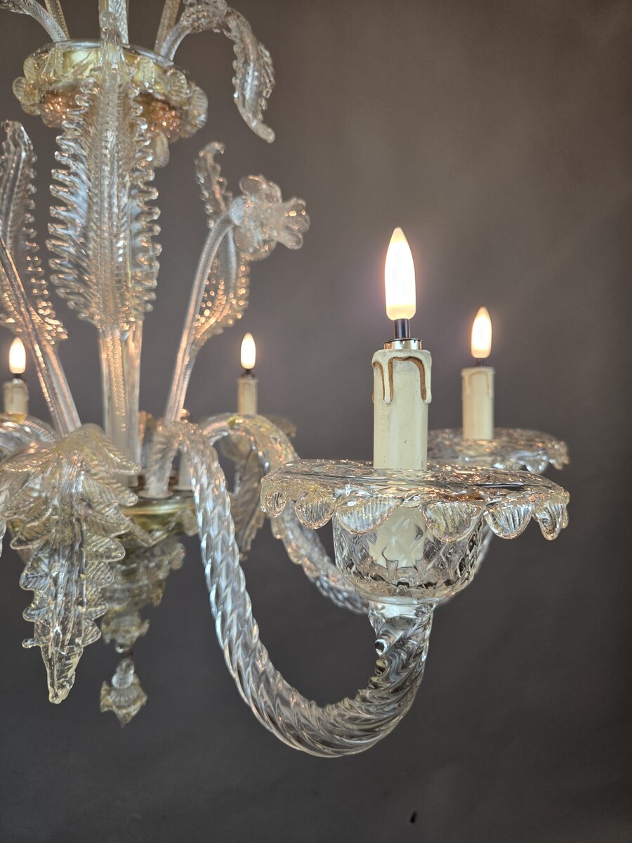 6-light Murano glass chandelier