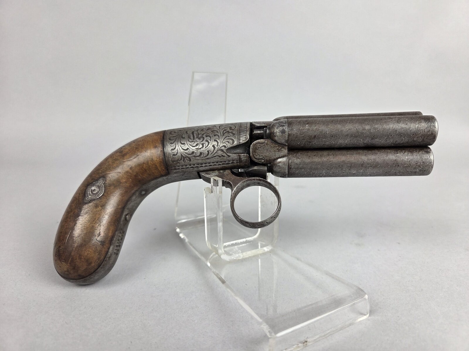 A 4-barrel pistol by Mariette, Liège, circa 1845