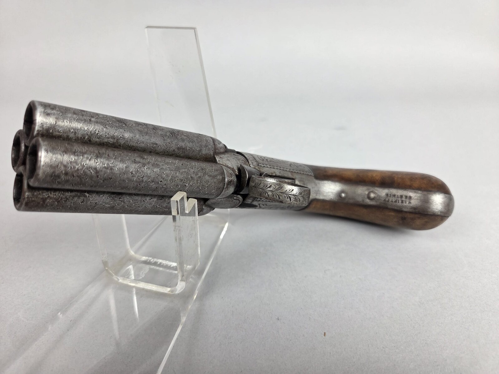 A 4-barrel pistol by Mariette, Liège, circa 1845