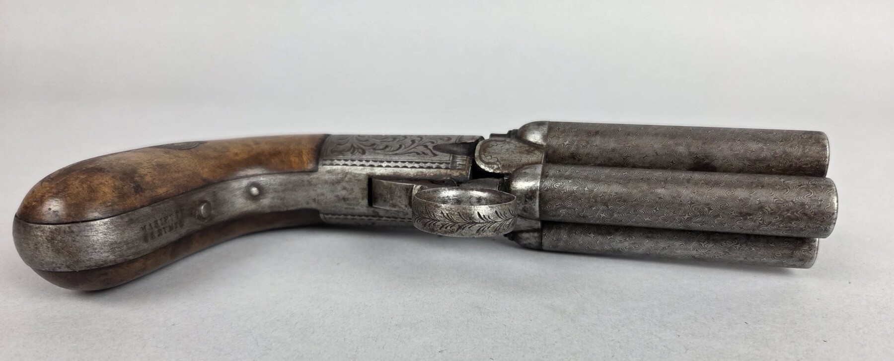 A 4-barrel pistol by Mariette, Liège, circa 1845