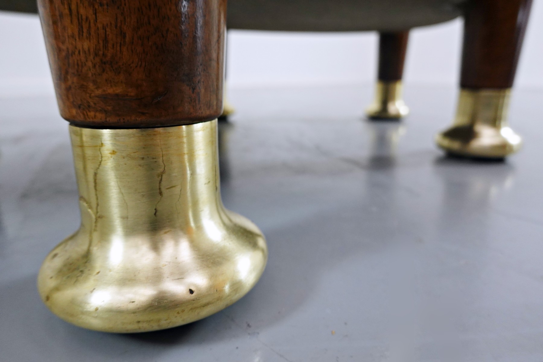 Adolf Loos, in the style of, Mahogany and gilded bronze pedestal table