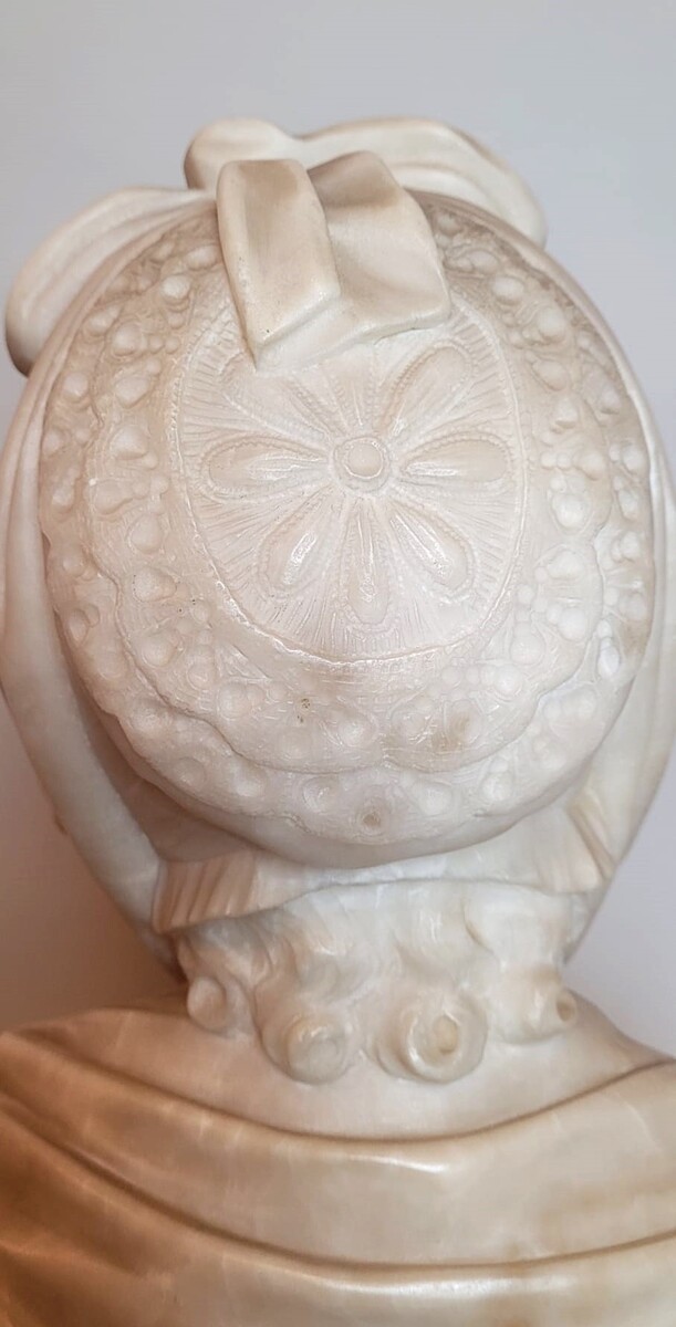 Alabaster bust signed J Greuze