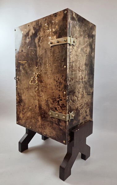 Aldo Tura (1906 - 1963) Bars trimmed with goatskin and lacquered, circa 1960