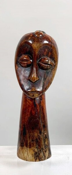Anthropomorphic long-necked head in ivory (in order of Cites certificate), LEGA-Congo - 19th century