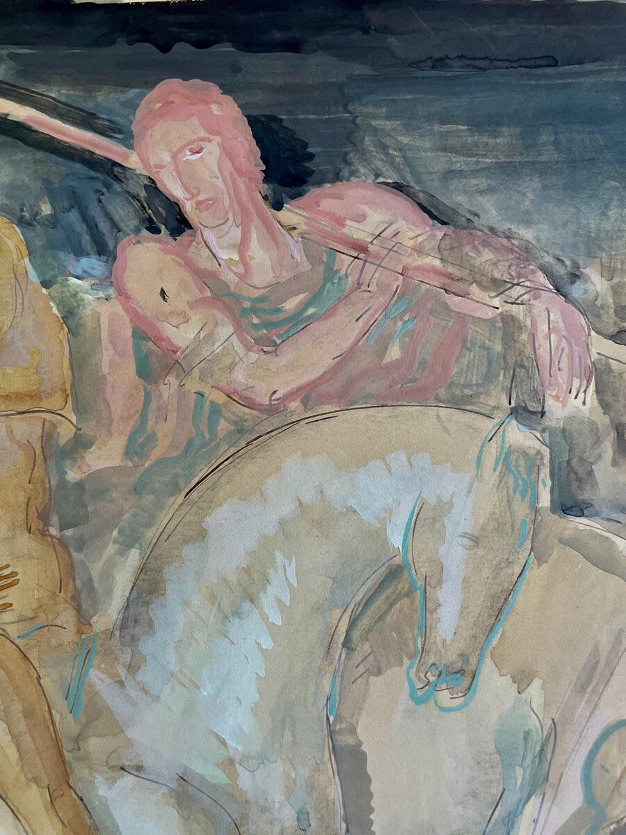Anto Carte (1886–1954), watercolor on paper, signed, Saint-Martin, ca. 1915, 45x54 cm (60x70 cm).