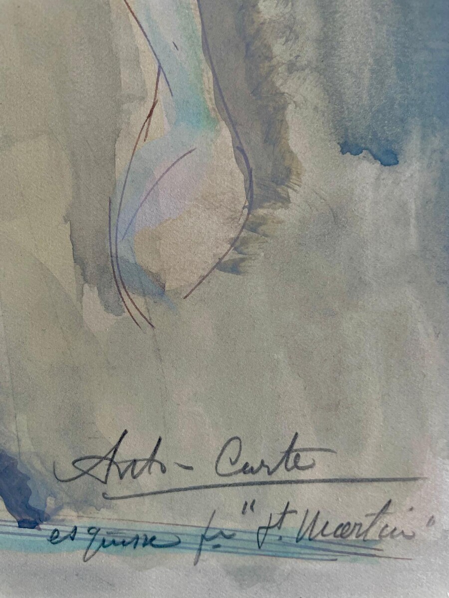 Anto Carte (1886–1954), watercolor on paper, signed, Saint-Martin, ca. 1915, 45x54 cm (60x70 cm).
