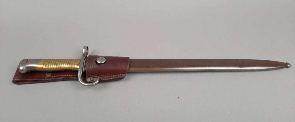 Argentina, complete naval bayonet, same numbered parts, military badge