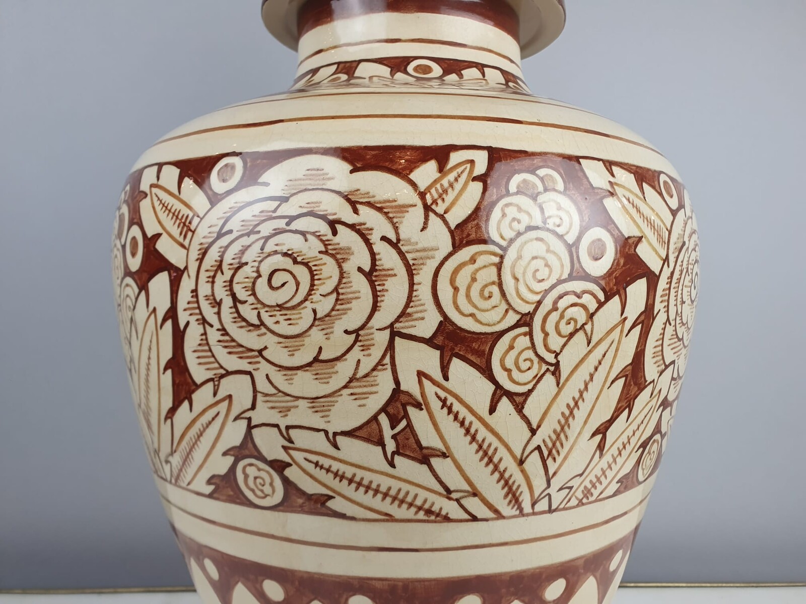 Art Deco ceramic vase - Saint Ghislain - Emile Lombart - 1930