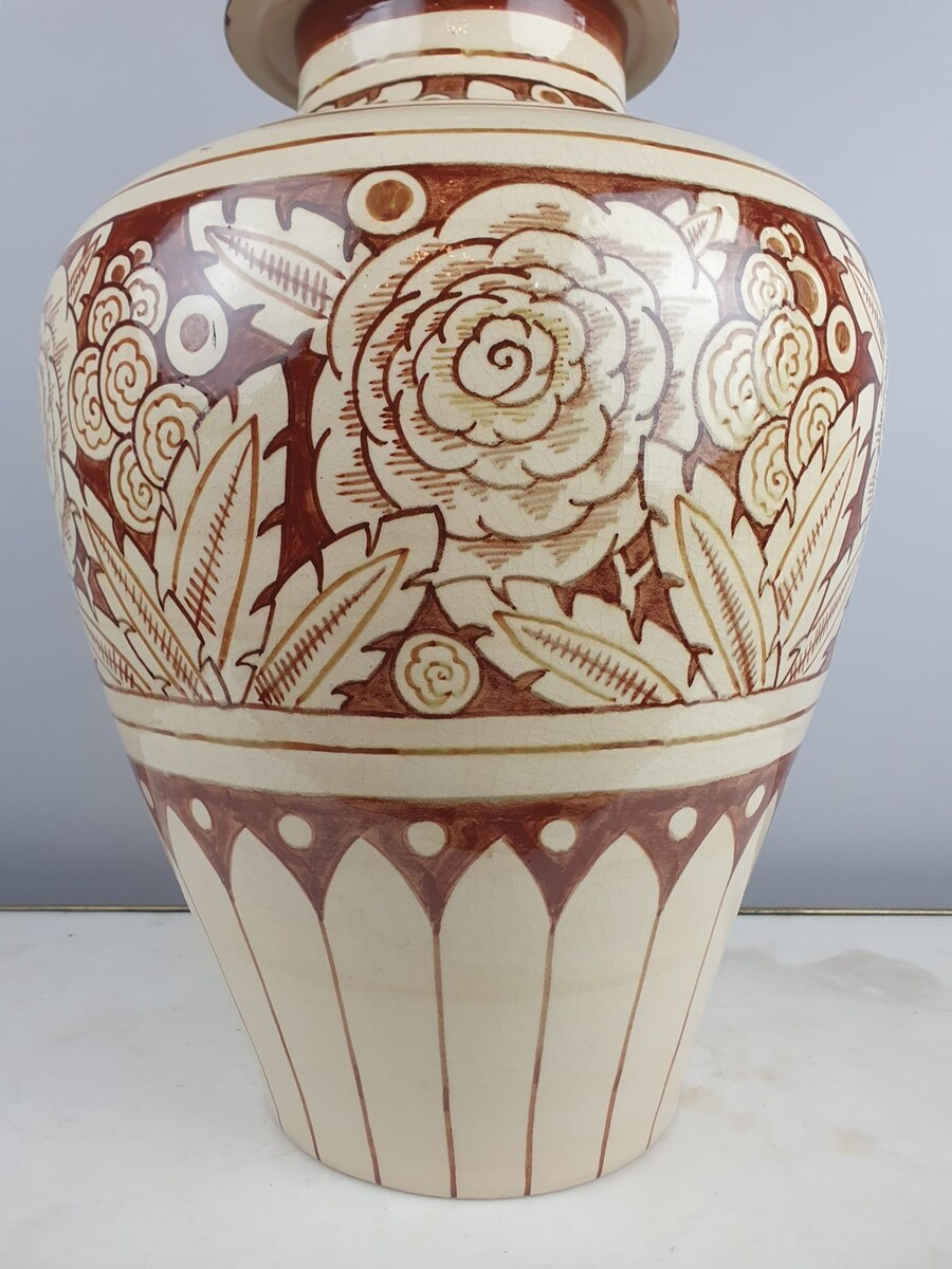 Art Deco ceramic vase - Saint Ghislain - Emile Lombart - 1930
