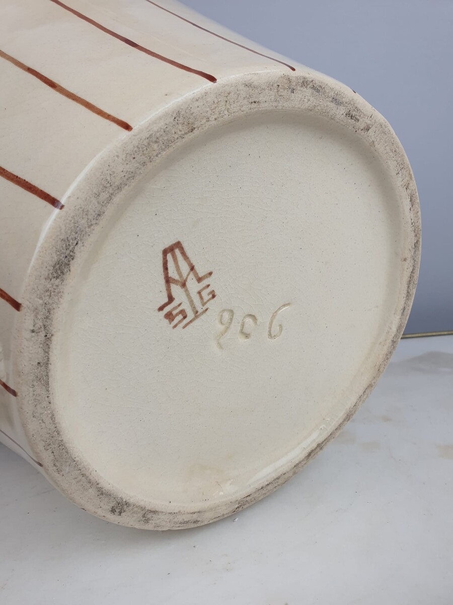 Art Deco ceramic vase - Saint Ghislain - Emile Lombart - 1930