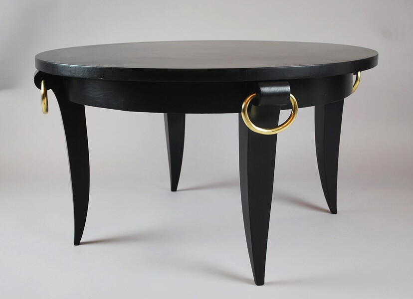 Art Deco coffee table in black lacquered wood