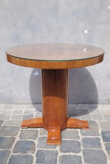 Art Deco mahogany pedestal table