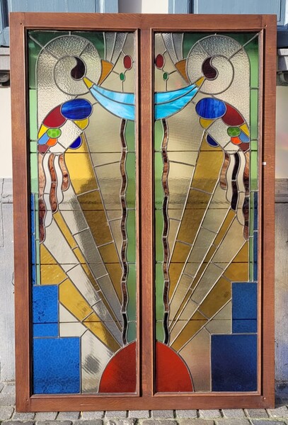 Art Deco stained glass