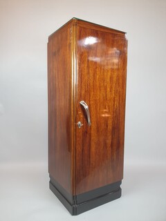 Art Deco walnut column cabinet