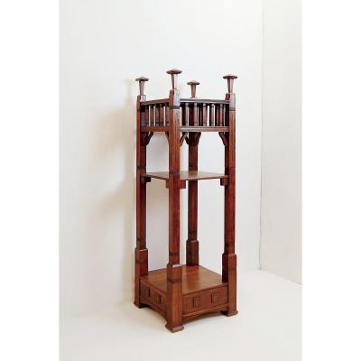 Art nouveau oak stand