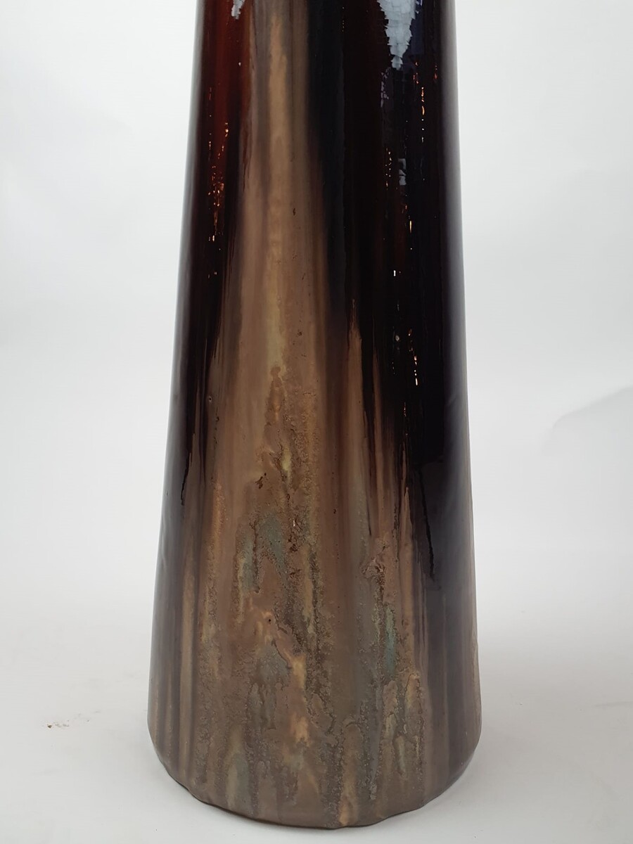 Art Nouveau Vase with Dragonflies, glazed earthenware