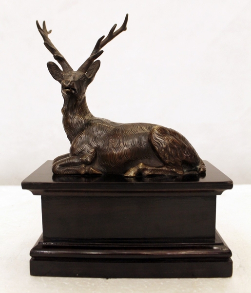 Articulated deer bronze sculpture, Augsburg, 17th C.