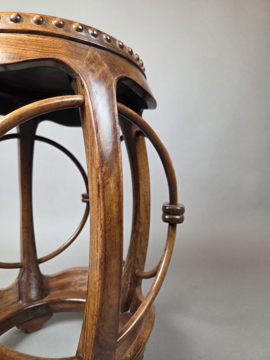 Asian stool in exotic wood, early 20th century
