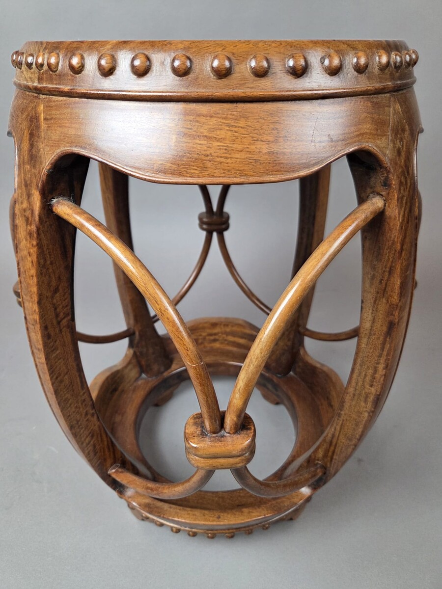 Asian stool in exotic wood, early 20th century