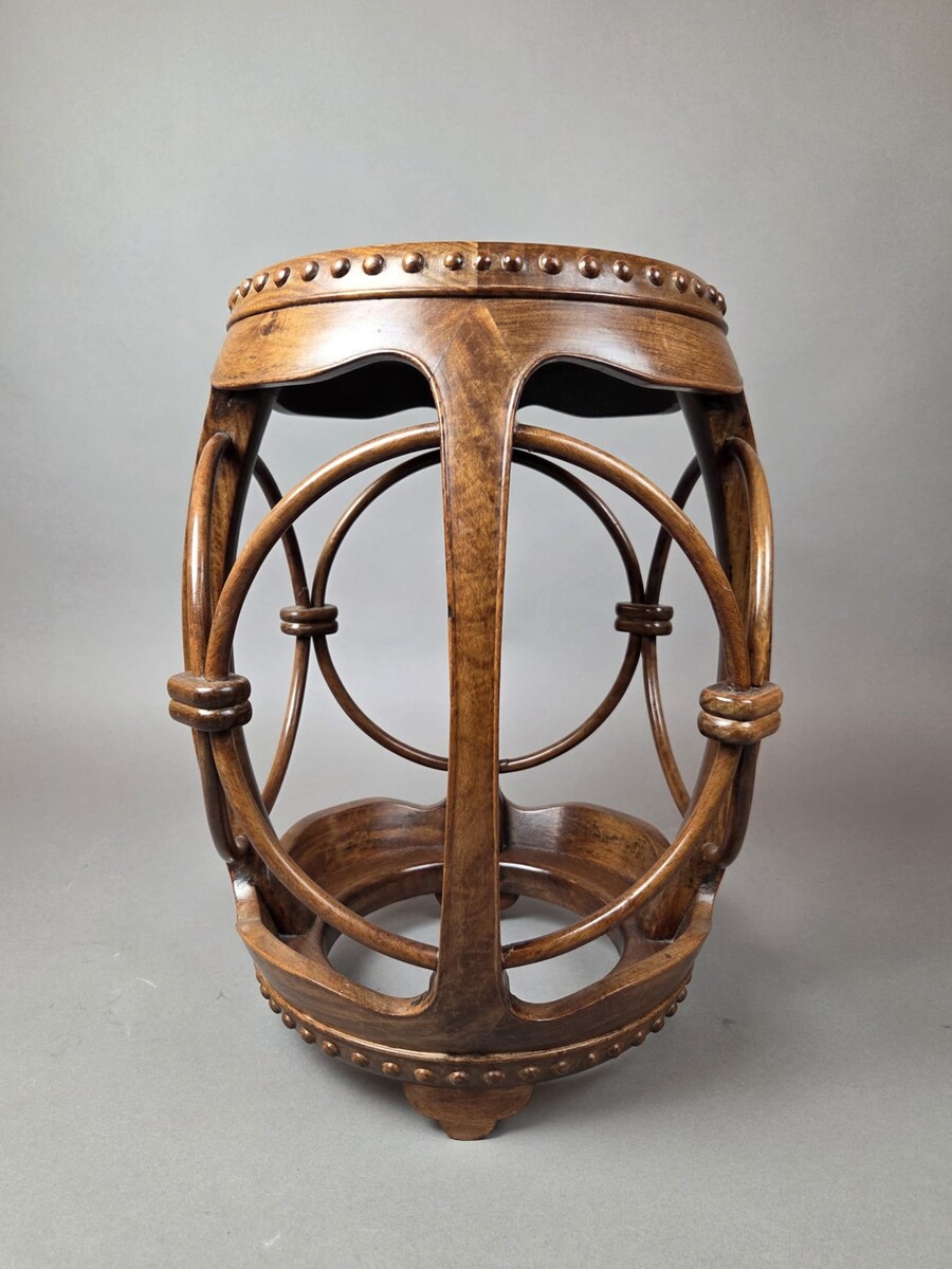 Asian stool in exotic wood, early 20th century