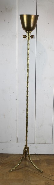 Bamboo brass floor lamp