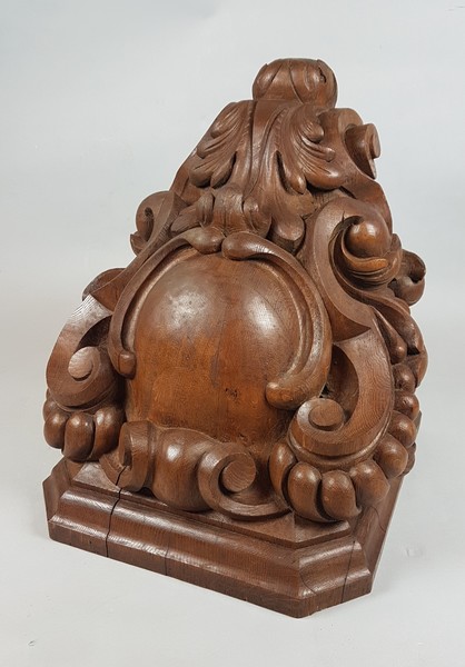 Baroque style carved wood wall console