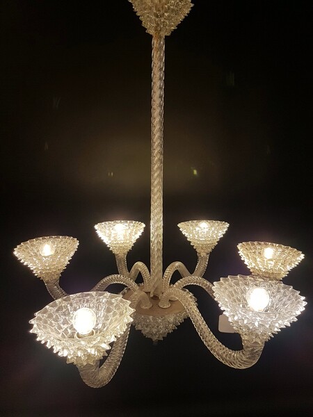 Barovier Murano Chandelier - 1 split and restored cup - see photo