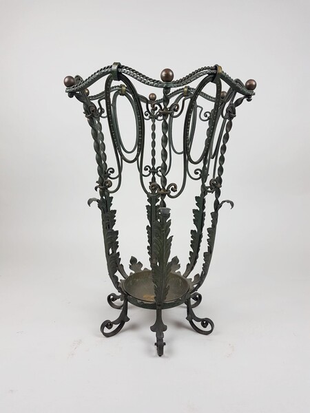 Beautiful wrought iron umbrella holder - early 20th century