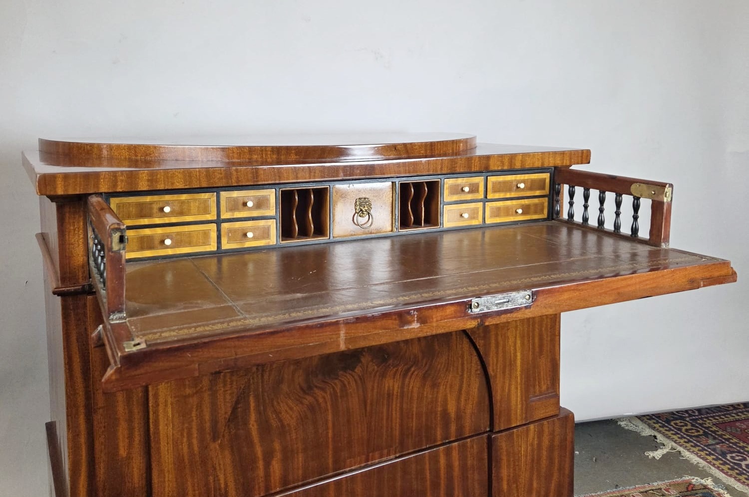 Biedermeier mahogany writing chest, Germany circa 1820