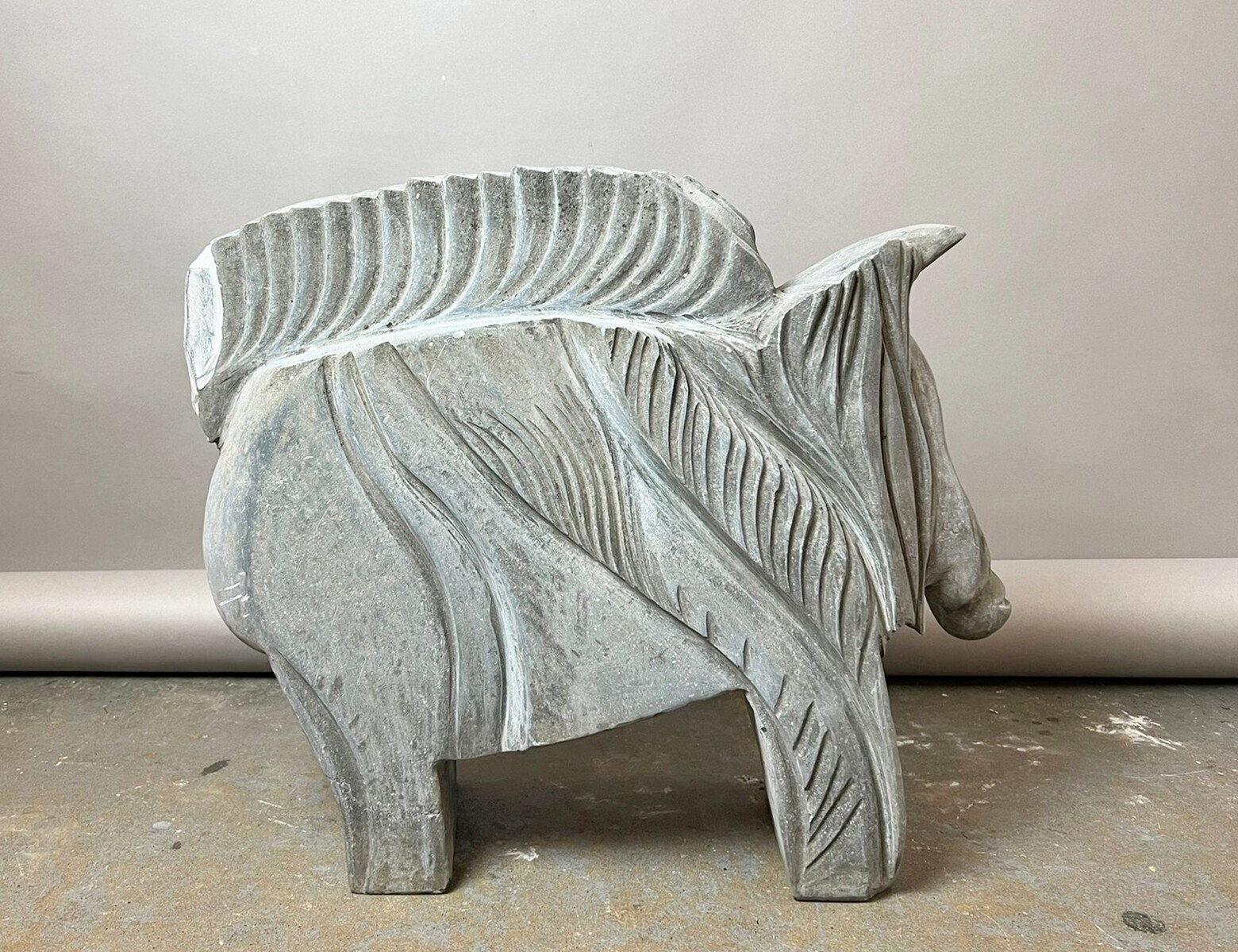 Blue stone sculpture, 