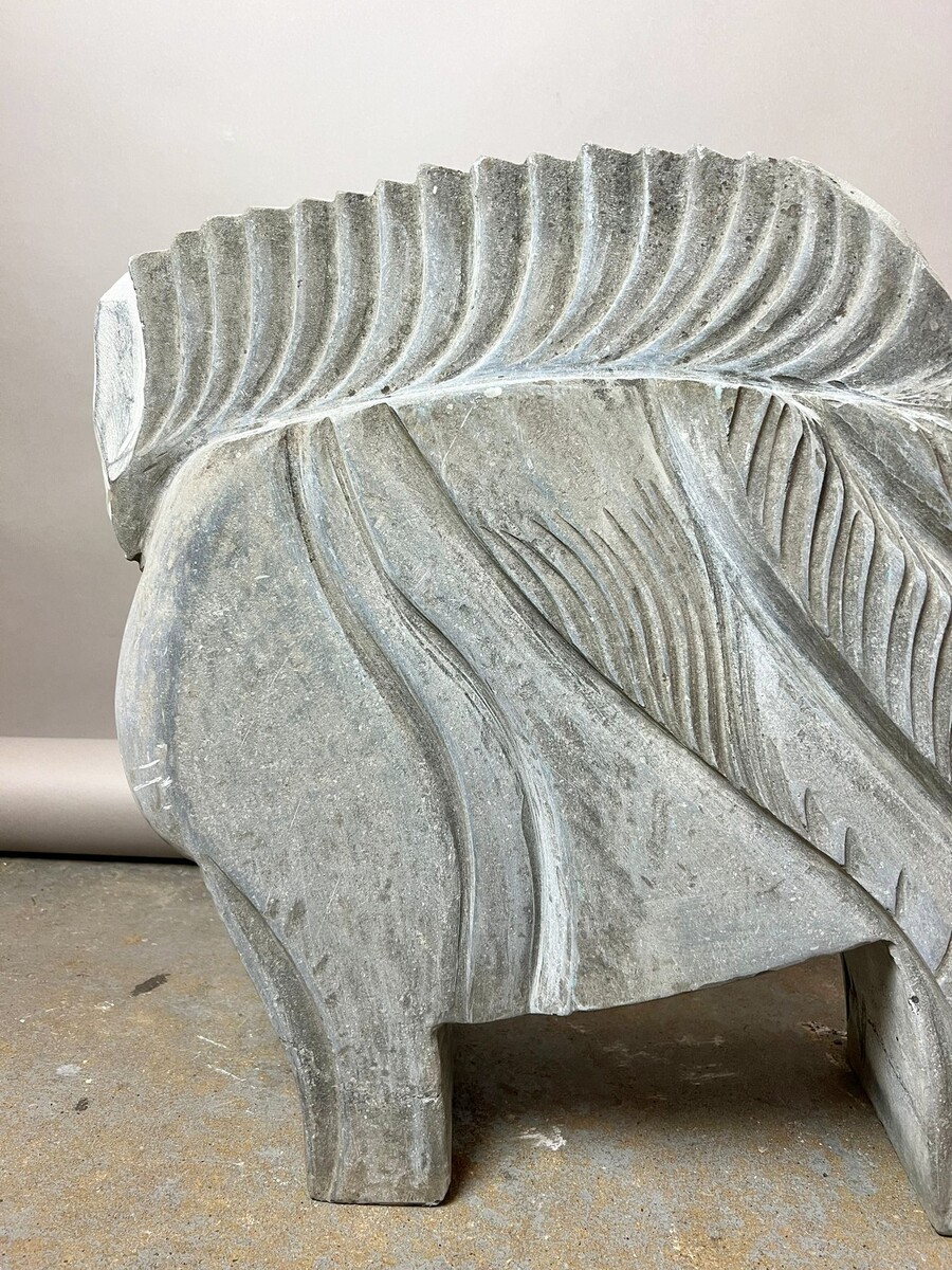Blue stone sculpture, 