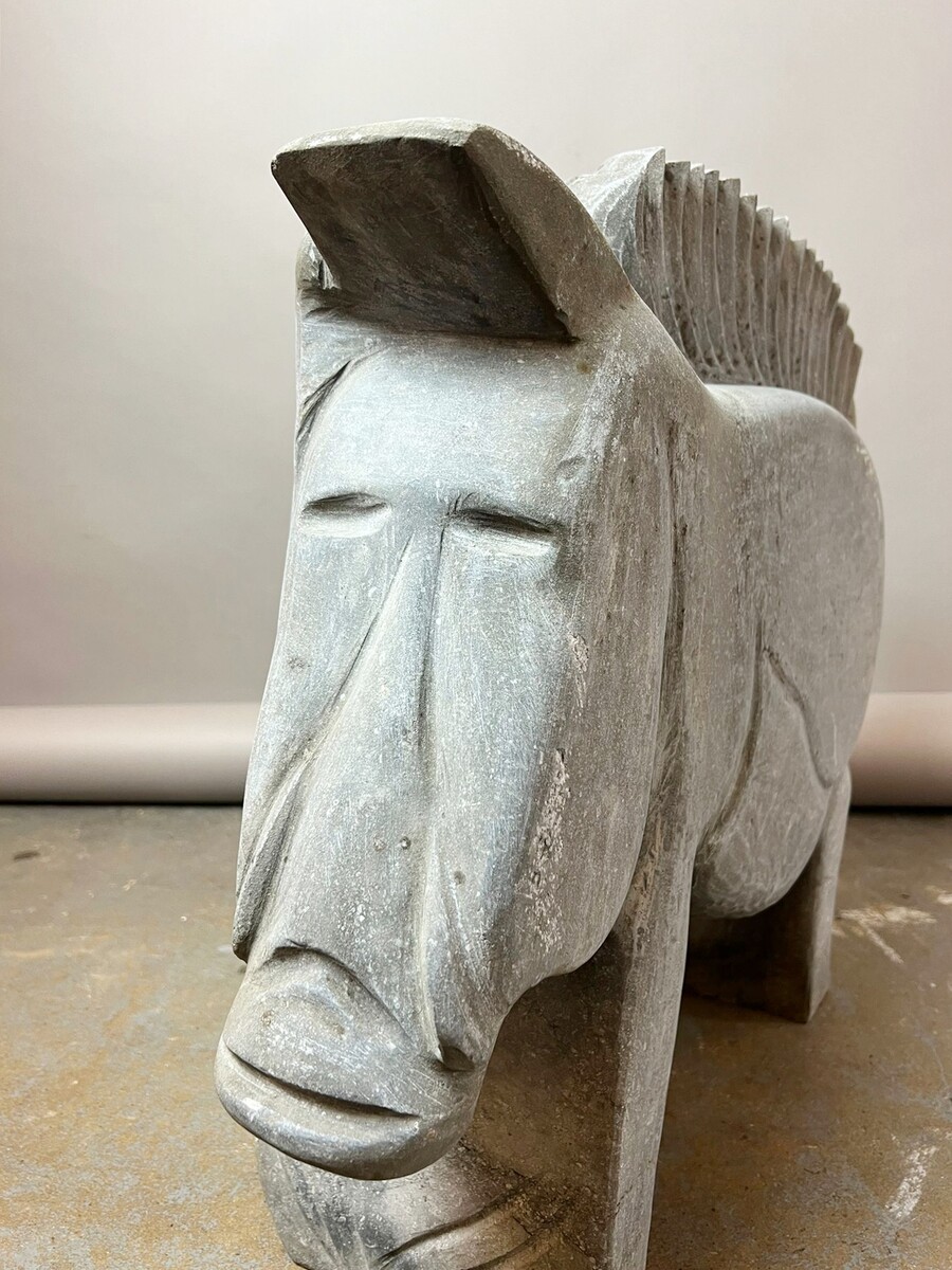 Blue stone sculpture, 