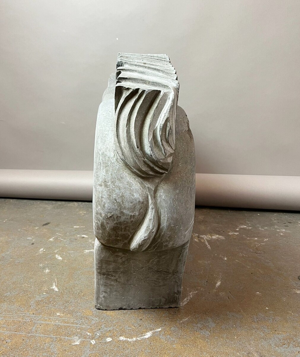 Blue stone sculpture, 